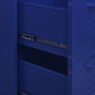 vidaXL Συρταριέρα Ναυτικό Μπλε 80x35x101,5cm από Ατσάλι 1 τεμ.