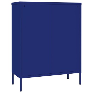 vidaXL Συρταριέρα Ναυτικό Μπλε 80x35x101,5cm από Ατσάλι 1 τεμ.