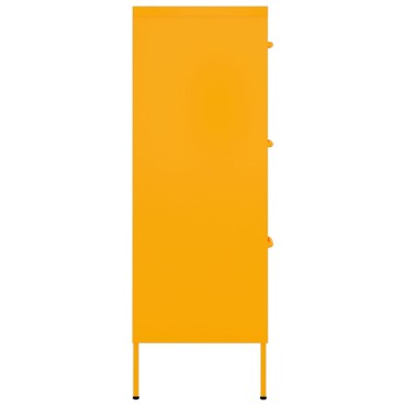 vidaXL Συρταριέρα Μουσταρδί 80x35x101,5cm από Ατσάλι 1 τεμ.