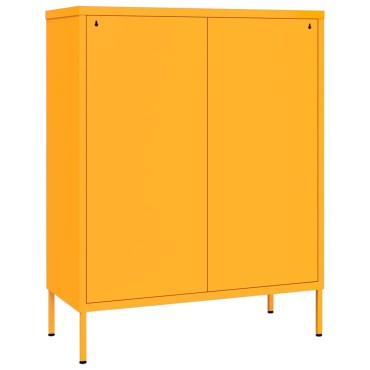 vidaXL Συρταριέρα Μουσταρδί 80x35x101,5cm από Ατσάλι 1 τεμ.