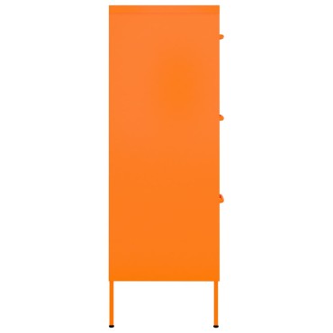 vidaXL Συρταριέρα Πορτοκαλί 80x35x101,5cm από Ατσάλι 1 τεμ.