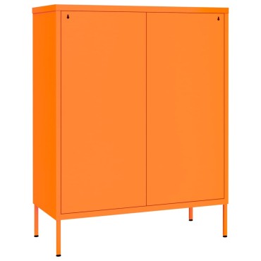 vidaXL Συρταριέρα Πορτοκαλί 80x35x101,5cm από Ατσάλι 1 τεμ.