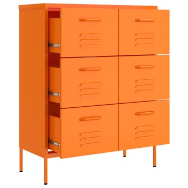 vidaXL Συρταριέρα Πορτοκαλί 80x35x101,5cm από Ατσάλι 1 τεμ.