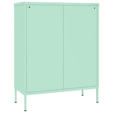 vidaXL Συρταριέρα Χρώμα Μέντα 80x35x101,5cm από Ατσάλι 1 τεμ.