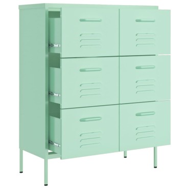 vidaXL Συρταριέρα Χρώμα Μέντα 80x35x101,5cm από Ατσάλι 1 τεμ.