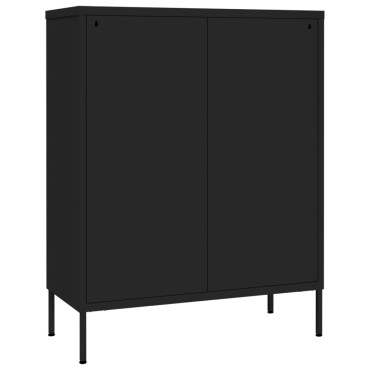 vidaXL Συρταριέρα Μαύρη 80x35x101,5cm από Ατσάλι 1 τεμ.