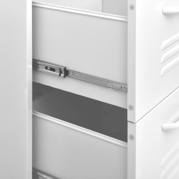 vidaXL Συρταριέρα Λευκή 80x35x101,5cm από Ατσάλι 1 τεμ.