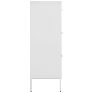 vidaXL Συρταριέρα Λευκή 80x35x101,5cm από Ατσάλι 1 τεμ.