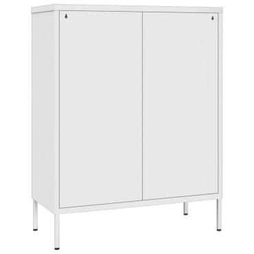 vidaXL Συρταριέρα Λευκή 80x35x101,5cm από Ατσάλι 1 τεμ.