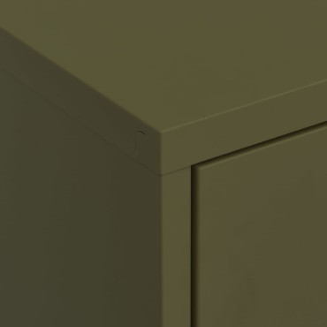 vidaXL Ντουλάπι Αποθήκευσης Πράσινο Λαδί 80x35x101,5cm από Ατσάλι 1 τεμ.