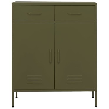 vidaXL Ντουλάπι Αποθήκευσης Πράσινο Λαδί 80x35x101,5cm από Ατσάλι 1 τεμ.