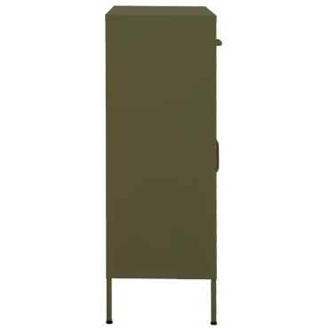 vidaXL Ντουλάπι Αποθήκευσης Πράσινο Λαδί 80x35x101,5cm από Ατσάλι 1 τεμ.