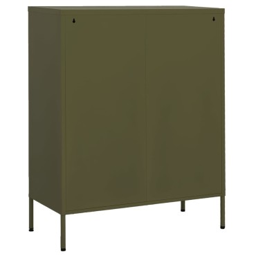 vidaXL Ντουλάπι Αποθήκευσης Πράσινο Λαδί 80x35x101,5cm από Ατσάλι 1 τεμ.