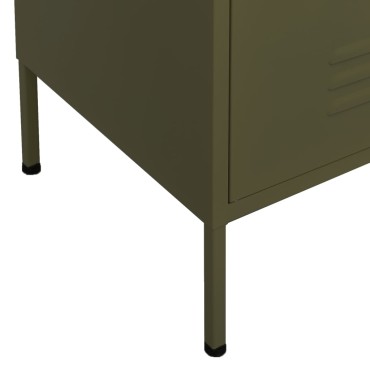 vidaXL Ντουλάπι Αποθήκευσης Πράσινο Λαδί 80x35x101,5cm από Ατσάλι 1 τεμ.