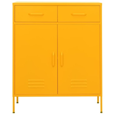 vidaXL Ντουλάπι Αποθήκευσης Μουσταρδί 80x35x101,5cm από Ατσάλι 1 τεμ.