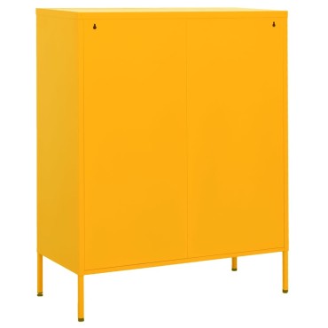 vidaXL Ντουλάπι Αποθήκευσης Μουσταρδί 80x35x101,5cm από Ατσάλι 1 τεμ.