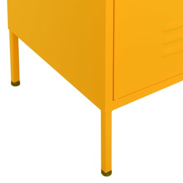 vidaXL Ντουλάπι Αποθήκευσης Μουσταρδί 80x35x101,5cm από Ατσάλι 1 τεμ.
