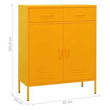 vidaXL Ντουλάπι Αποθήκευσης Μουσταρδί 80x35x101,5cm από Ατσάλι 1 τεμ.