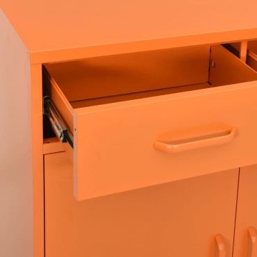 vidaXL Ντουλάπι Αποθήκευσης Πορτοκαλί 80x35x101,5cm από Ατσάλι 1 τεμ.