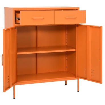 vidaXL Ντουλάπι Αποθήκευσης Πορτοκαλί 80x35x101,5cm από Ατσάλι 1 τεμ.