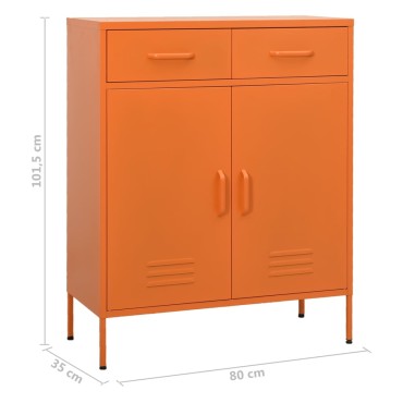 vidaXL Ντουλάπι Αποθήκευσης Πορτοκαλί 80x35x101,5cm από Ατσάλι 1 τεμ.