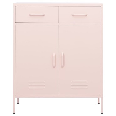 vidaXL Ντουλάπι Αποθήκευσης Ροζ 80x35x101,5cm από Ατσάλι 1 τεμ.