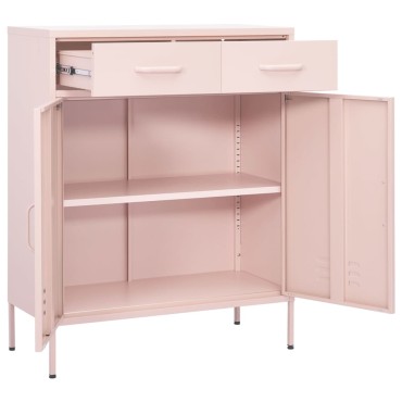 vidaXL Ντουλάπι Αποθήκευσης Ροζ 80x35x101,5cm από Ατσάλι 1 τεμ.
