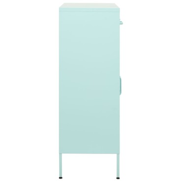 vidaXL Ντουλάπι Αποθήκευσης Χρώμα Μέντα 80x35x101,5cm από Ατσάλι 1 τεμ.