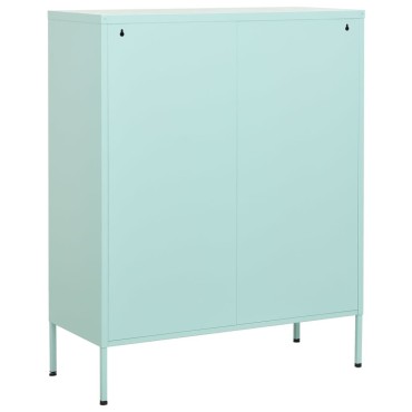 vidaXL Ντουλάπι Αποθήκευσης Χρώμα Μέντα 80x35x101,5cm από Ατσάλι 1 τεμ.