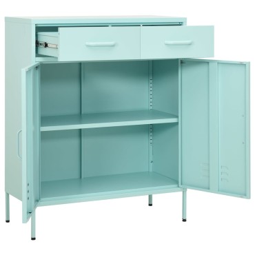 vidaXL Ντουλάπι Αποθήκευσης Χρώμα Μέντα 80x35x101,5cm από Ατσάλι 1 τεμ.