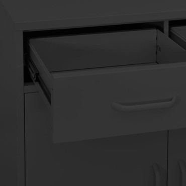 vidaXL Ντουλάπι Αποθήκευσης Ανθρακί 80x35x101,5cm από Ατσάλι 1 τεμ.