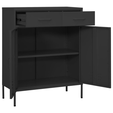 vidaXL Ντουλάπι Αποθήκευσης Ανθρακί 80x35x101,5cm από Ατσάλι 1 τεμ.