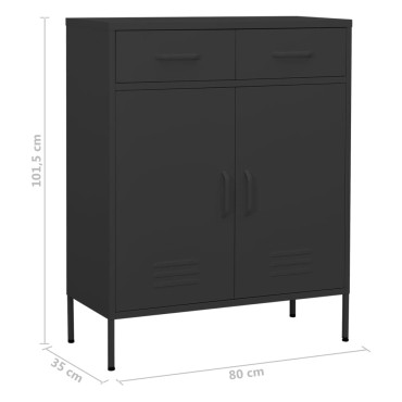 vidaXL Ντουλάπι Αποθήκευσης Ανθρακί 80x35x101,5cm από Ατσάλι 1 τεμ.