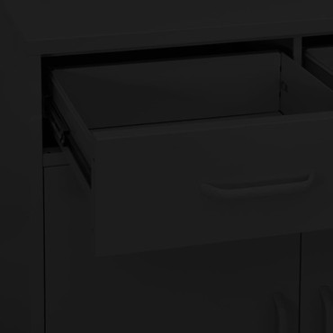 vidaXL Ντουλάπι Αποθήκευσης Μαύρο 80x35x101,5cm από Ατσάλι 1 τεμ.