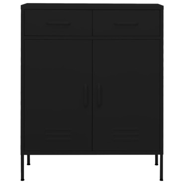 vidaXL Ντουλάπι Αποθήκευσης Μαύρο 80x35x101,5cm από Ατσάλι 1 τεμ.