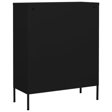 vidaXL Ντουλάπι Αποθήκευσης Μαύρο 80x35x101,5cm από Ατσάλι 1 τεμ.