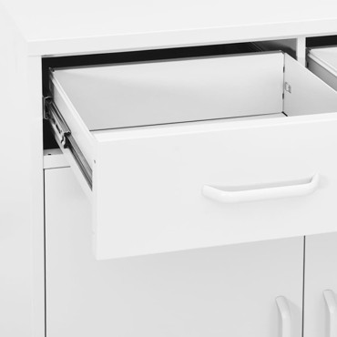 vidaXL Ντουλάπι Αποθήκευσης Λευκό 80x35x101,5cm από Ατσάλι 1 τεμ.