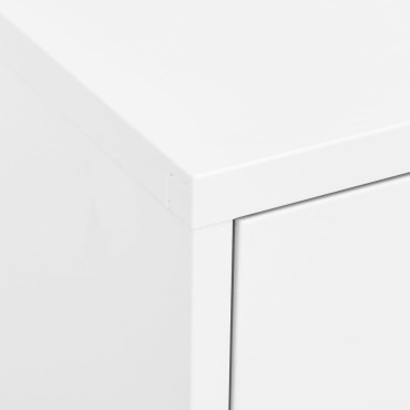 vidaXL Ντουλάπι Αποθήκευσης Λευκό 80x35x101,5cm από Ατσάλι 1 τεμ.