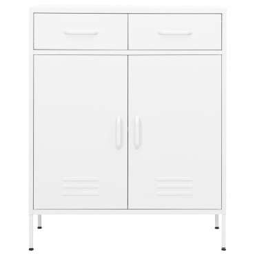 vidaXL Ντουλάπι Αποθήκευσης Λευκό 80x35x101,5cm από Ατσάλι 1 τεμ.