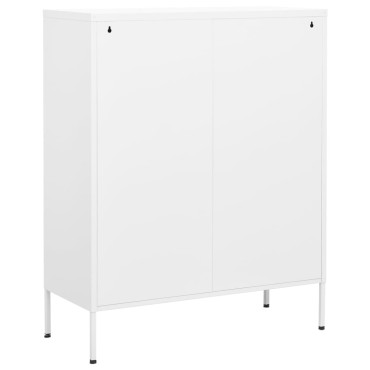 vidaXL Ντουλάπι Αποθήκευσης Λευκό 80x35x101,5cm από Ατσάλι 1 τεμ.