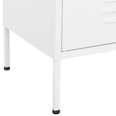 vidaXL Ντουλάπι Αποθήκευσης Λευκό 80x35x101,5cm από Ατσάλι 1 τεμ.