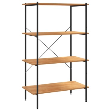 vidaXL Ραφιέρα 4 Επιπέδων Μαύρη και Δρυς 80x40x130cm 1 τεμ.