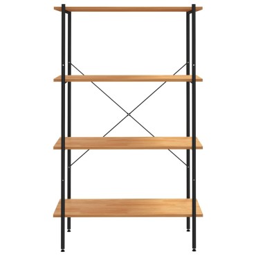 vidaXL Ραφιέρα 4 Επιπέδων Μαύρη και Δρυς 80x40x130cm 1 τεμ.