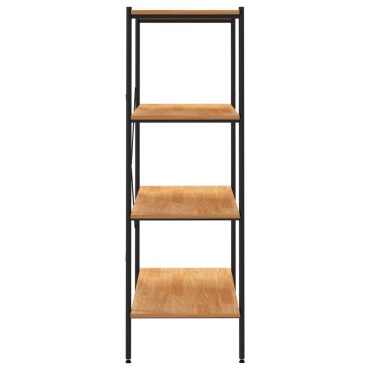 vidaXL Ραφιέρα 4 Επιπέδων Μαύρη και Δρυς 80x40x130cm 1 τεμ.