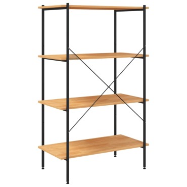 vidaXL Ραφιέρα 4 Επιπέδων Μαύρη και Δρυς 80x40x130cm 1 τεμ.