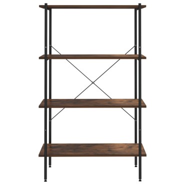 vidaXL Ραφιέρα 4 Επιπέδων Μαύρη και Φυσικό 80x40x130cm 1 τεμ.