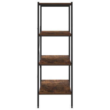 vidaXL Ραφιέρα 4 Επιπέδων Μαύρη και Φυσικό 80x40x130cm 1 τεμ.