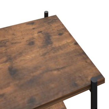 vidaXL Ραφιέρα 4 Επιπέδων Μαύρη και Φυσικό 80x40x130cm 1 τεμ.