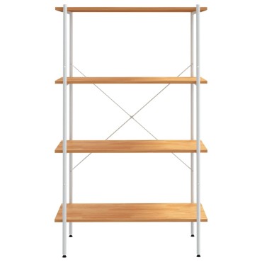 vidaXL Ραφιέρα 4 Επιπέδων Λευκή και Δρυς 80x40x130cm 1 τεμ.