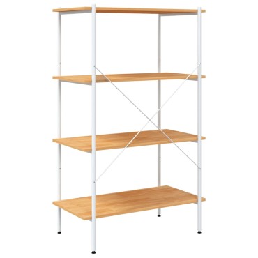 vidaXL Ραφιέρα 4 Επιπέδων Λευκή και Δρυς 80x40x130cm 1 τεμ.